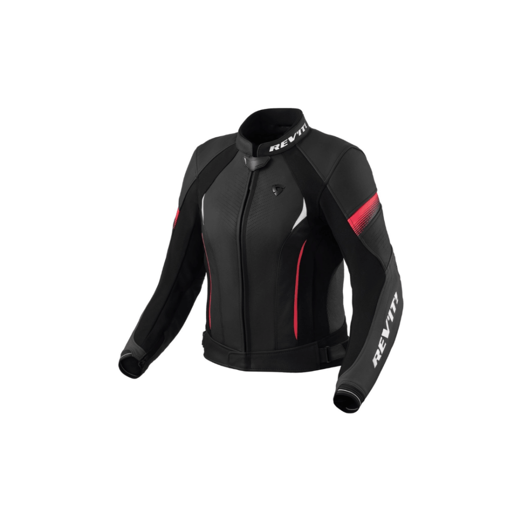 REV'IT! Xena 4 sportieve leren dames motorjas voor straat en circuitgebruik Rood