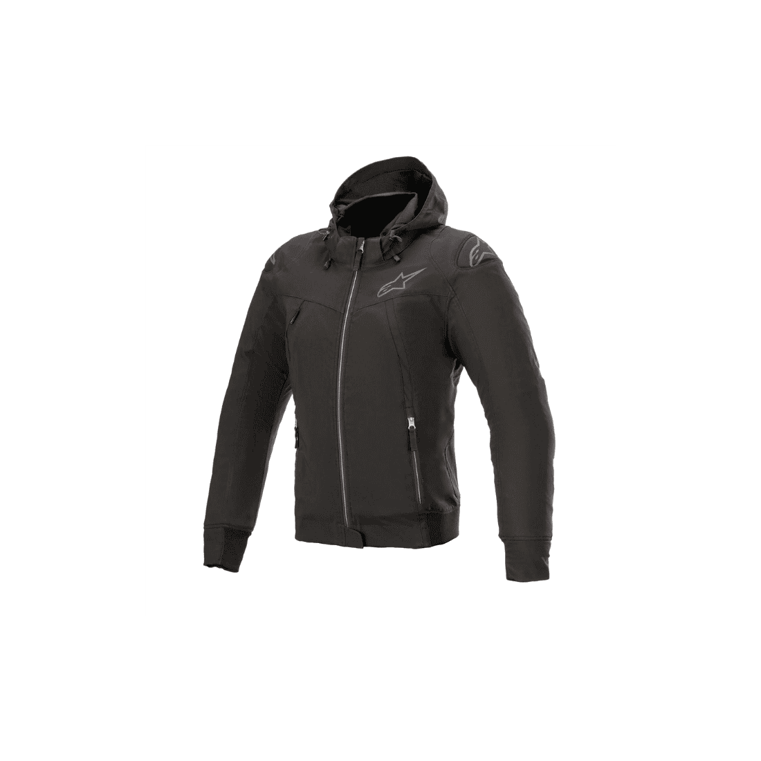 Zwarte Alpinestars Stella Sektor V2 Tech motorhoodie voor dames vooraanzicht.