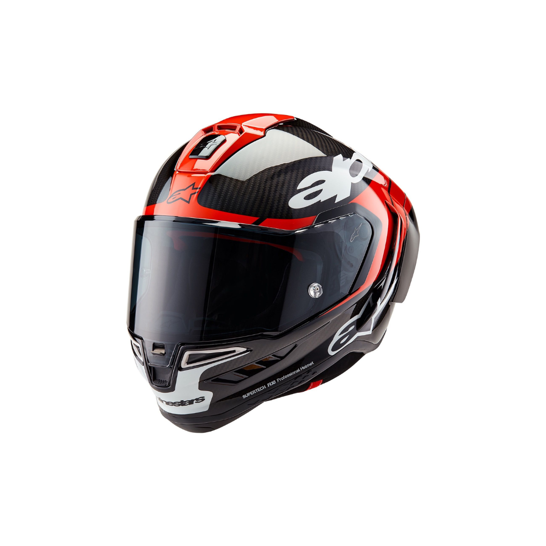 Alpinestars Supertech R10 Element carbon racehelm voor dames met grafisch design rood wit