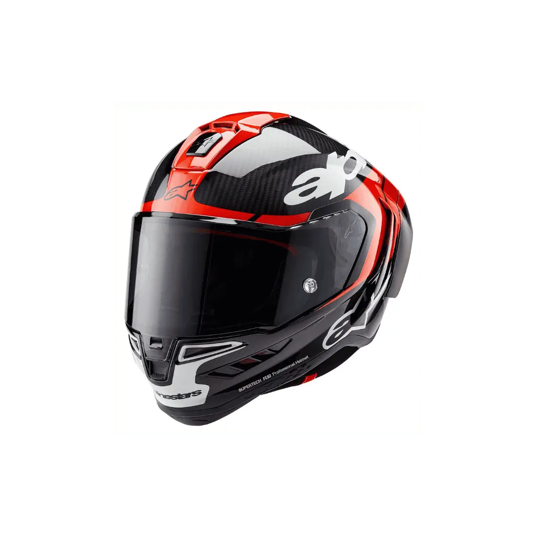 Alpinestars Supertech R10 Element carbon racehelm voor dames met grafisch design rood wit