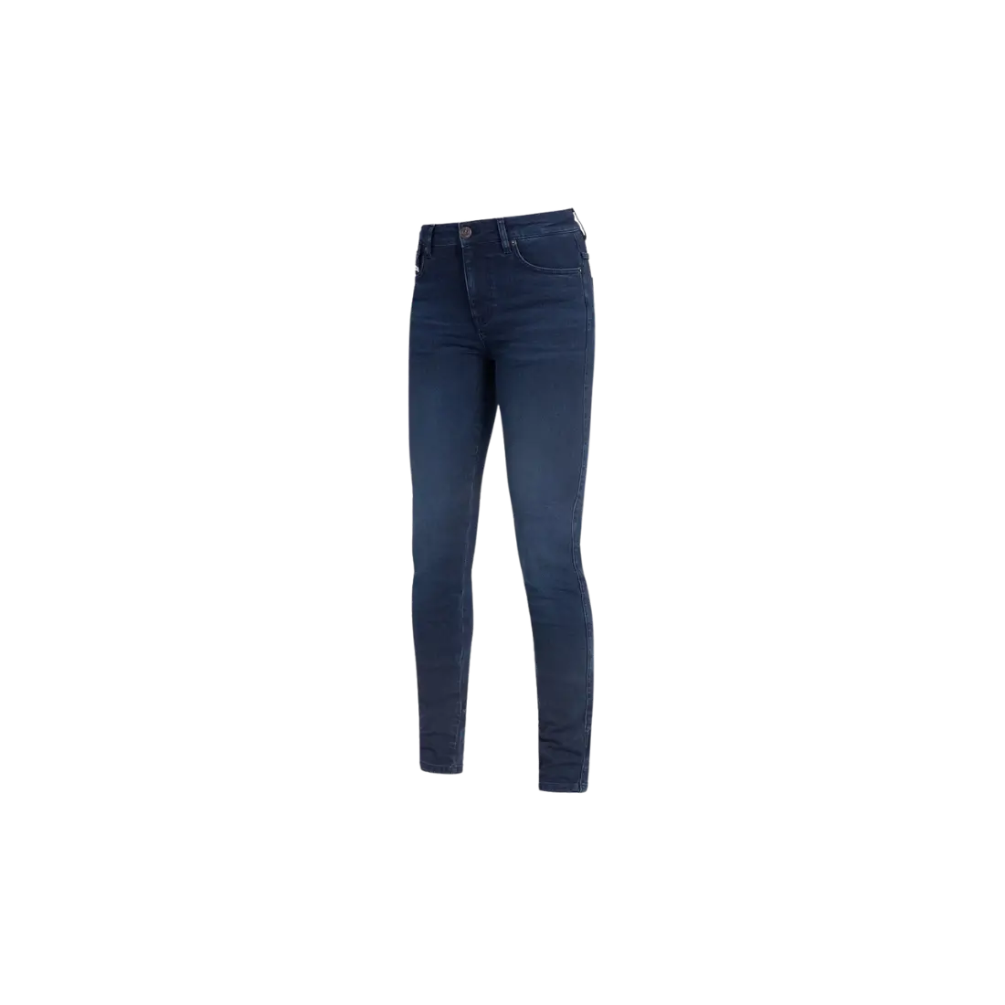 Zwarte John Doe Ruby dames motorjeans met high-waist skinny fit vooraanzicht.