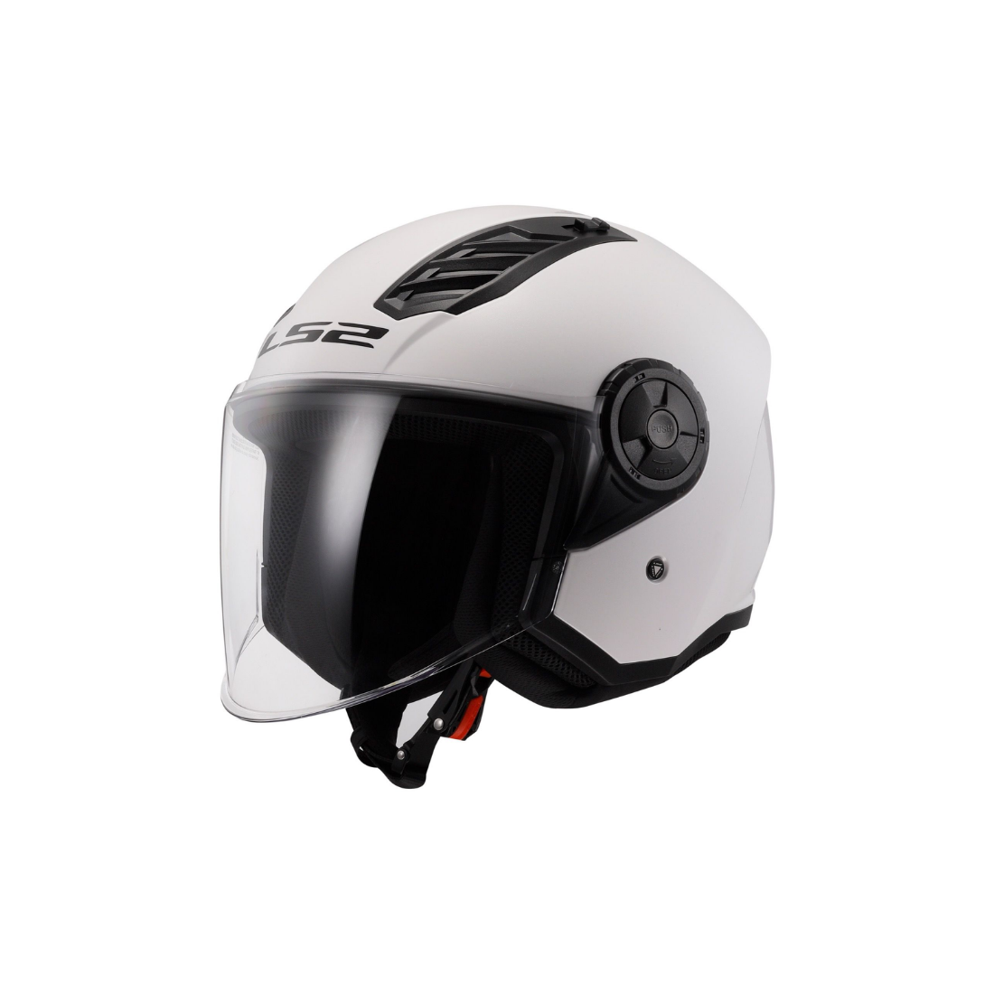 LS2 OF616 Airflow II luchtige dames jethelm met lang vizier vooraanzicht wit