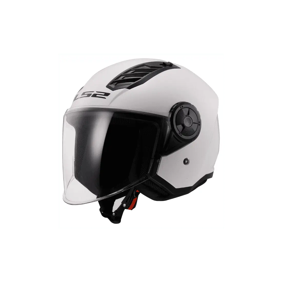 LS2 OF616 Airflow II luchtige dames jethelm met lang vizier vooraanzicht wit