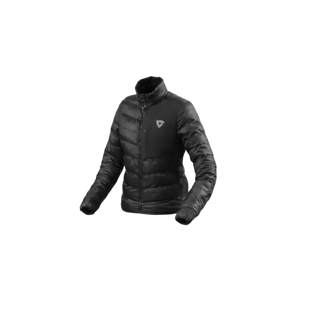Zwarte REV'IT! Solar 3 dames midlayer met gewatteerde look vooraanzicht.