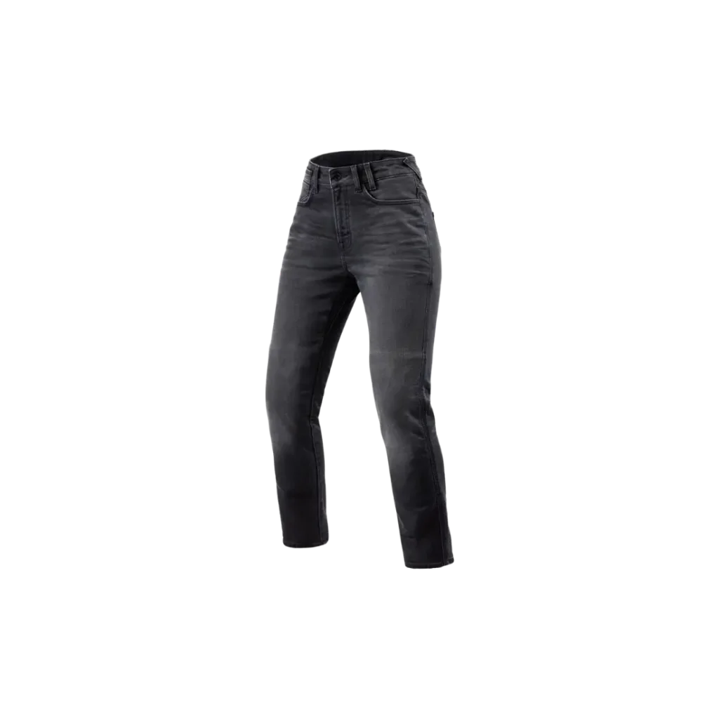 Blauwe REV'IT! Victoria 2 dames motorjeans met slim fit pasvorm vooraanzicht