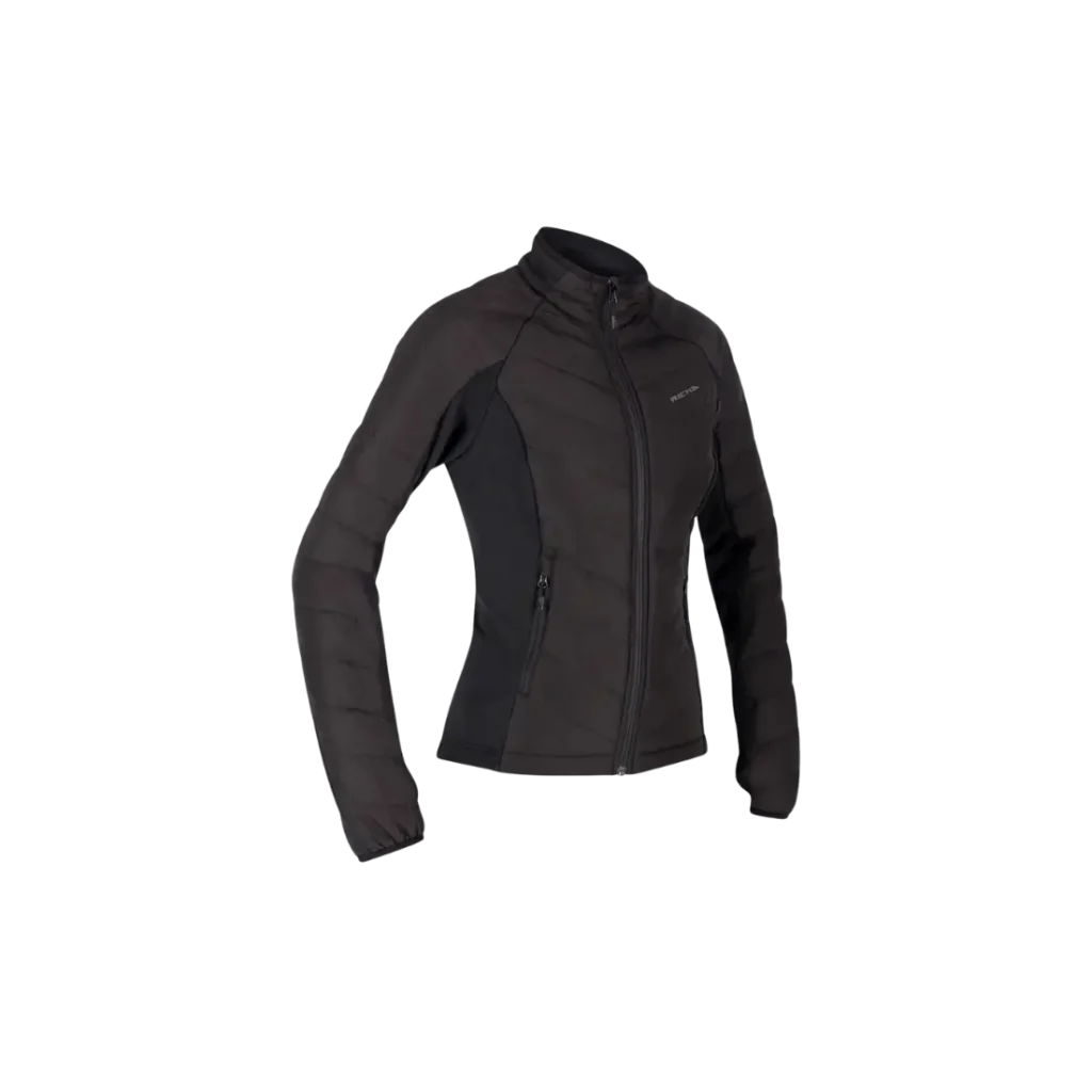 Zwarte Richa Guardian dames midlayer isolatiejas vooraanzicht.