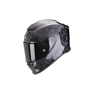 Scorpion EXO-R1 EVO Carbon Air Onyx racehelm vooraanzicht met zichtbare carbonstructuur