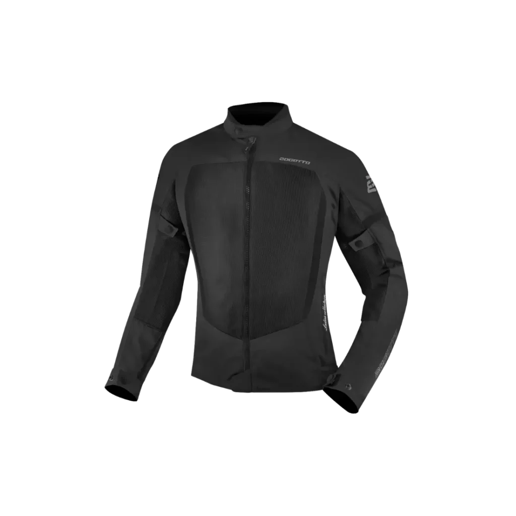 Sportieve Bogotto Alastor dames motorjas van luchtig mesh textiel vooraanzicht.