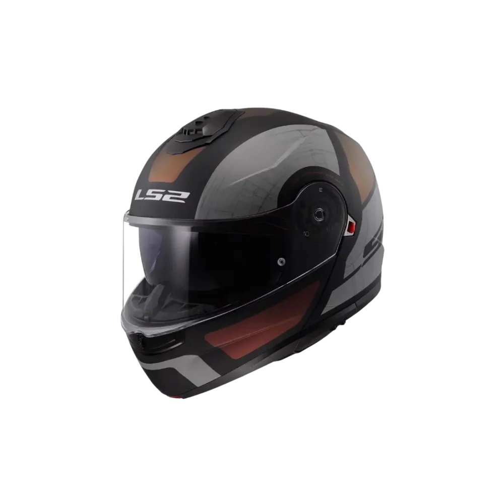 Sportieve LS2 FF908 Strobe II Orion dames motorhelm met gesloten vizier vooraanzicht.