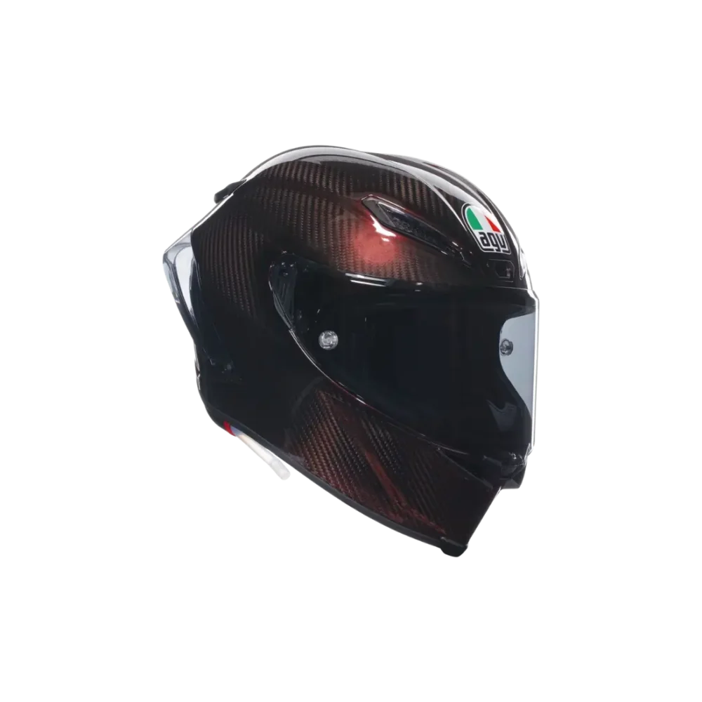 100% carbon AGV Pista GP RR 06 motorhelm voor dames in de glanzend zwarte uitvoering vooraanzicht - rood