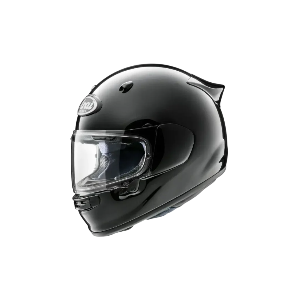 Premium Arai Quantic dames motorhelm met 3D logo ventilatie vooraanzicht - zwart