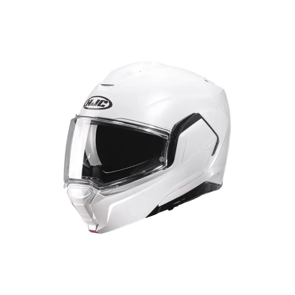 Modulaire HJC i100 dames motorhelm met gesloten kinstuk vooraanzicht - wit