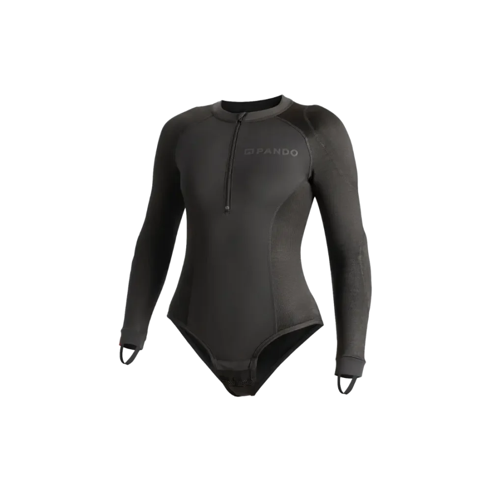 Beschermende Pando Moto Shell WW 02 dames motorbody en baselayer vooraanzicht.