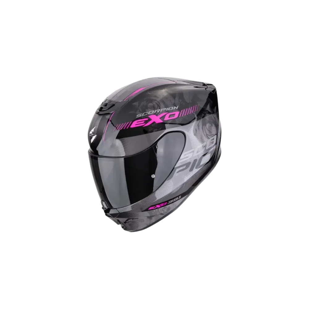 Stijlvolle Scorpion EXO-391 Ava dames motorhelm in sportief design vooraanzicht - roze