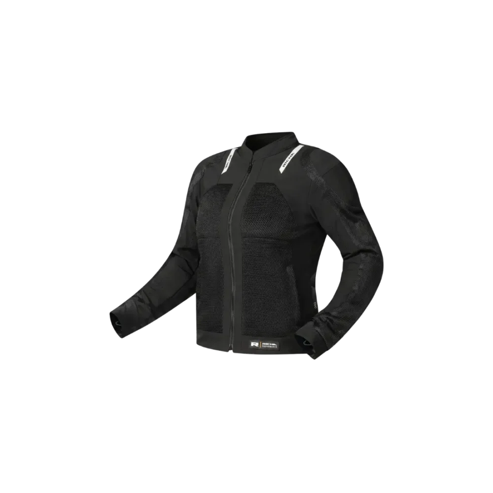 Zwarte casual Richa Force 2 D3O softshell dames motorjas vooraanzicht.