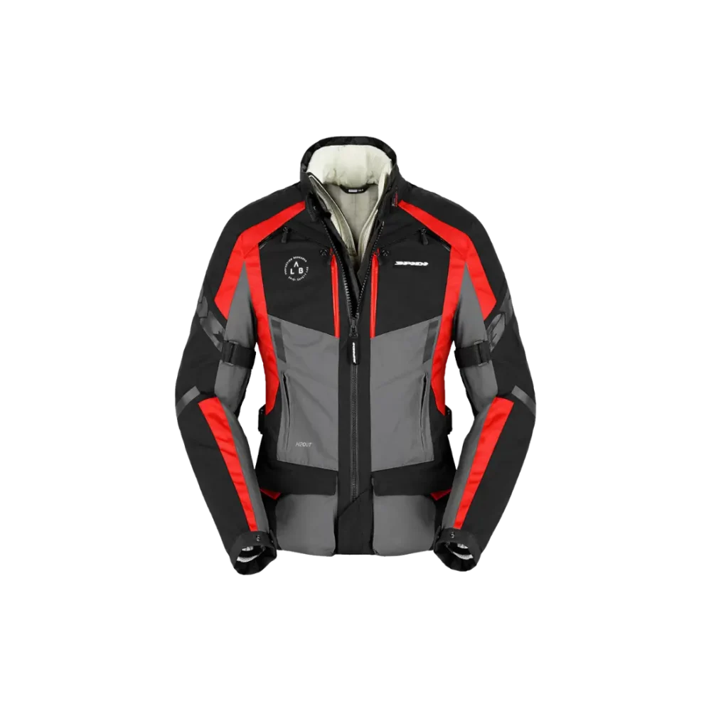 Sportieve en elegante Spidi 4 Season Evo H2Out dames motorjas in 3-in-1 stijl vooraanzicht - rood