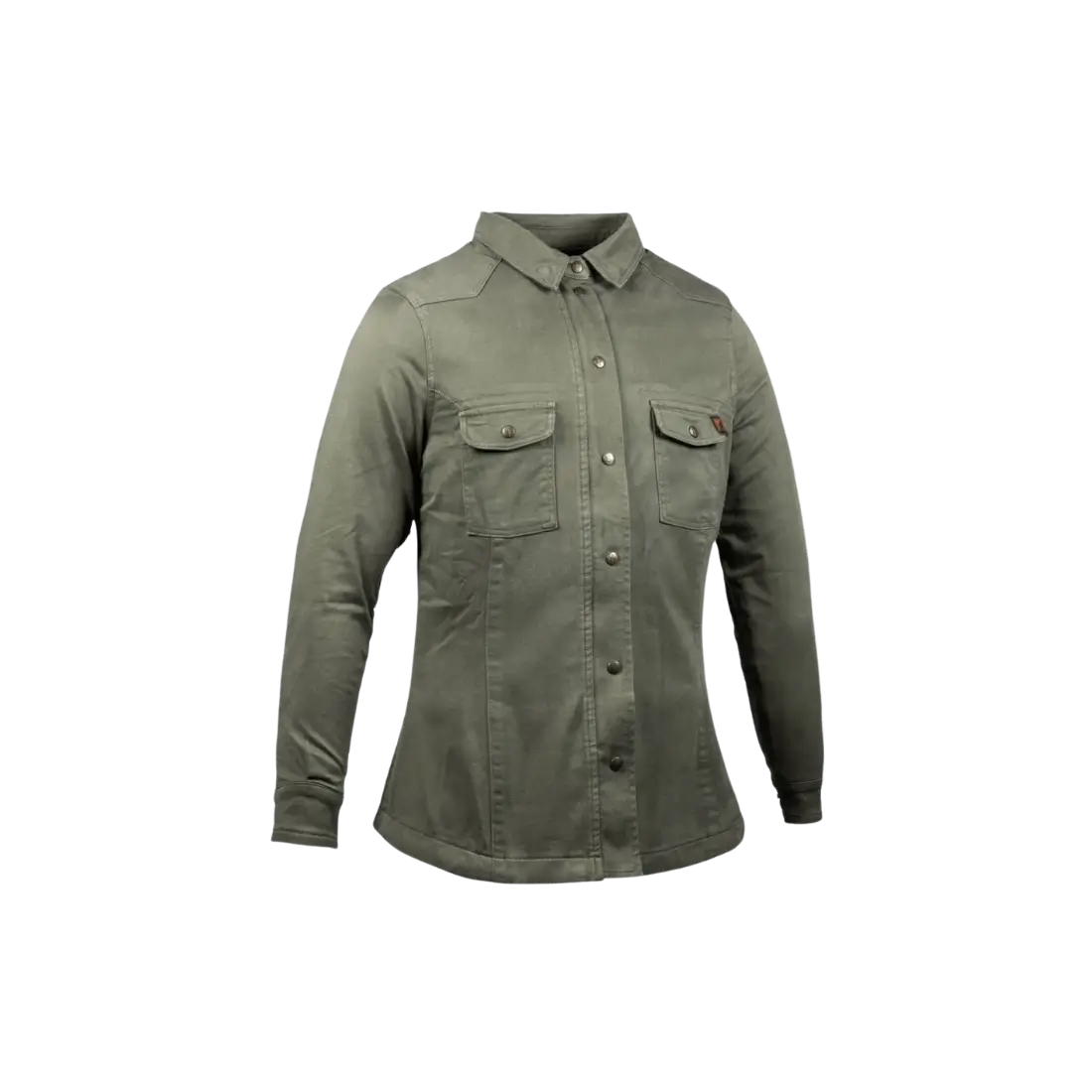 Casual geruit John Doe Motoshirt XTM dames motorhemd in lumberjack stijl vooraanzicht - groen