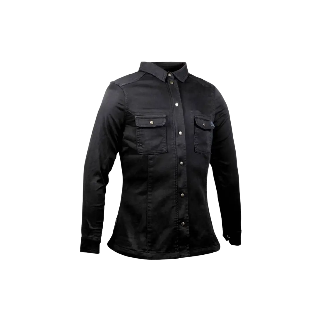 Casual geruit John Doe Motoshirt XTM dames motorhemd in lumberjack stijl vooraanzicht - zwart