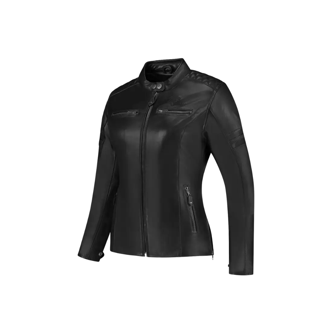 Stijlvolle Rusty Stitches Super Joyce V2 leren dames motorjas met retro look vooraanzicht.