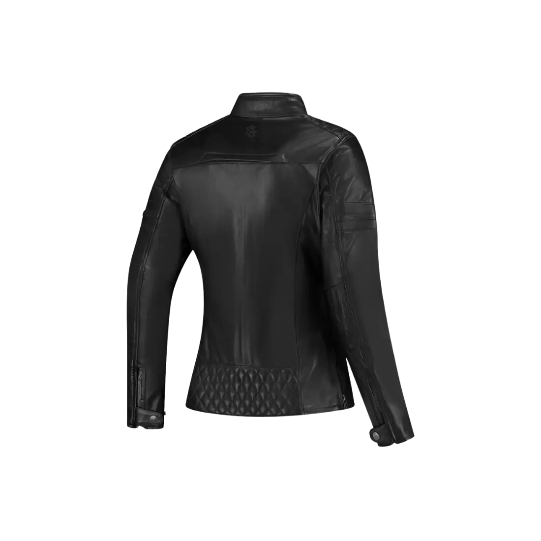 Achterzijde van de vintage Rusty Stitches Super Joyce V2 leren dames motorjas.